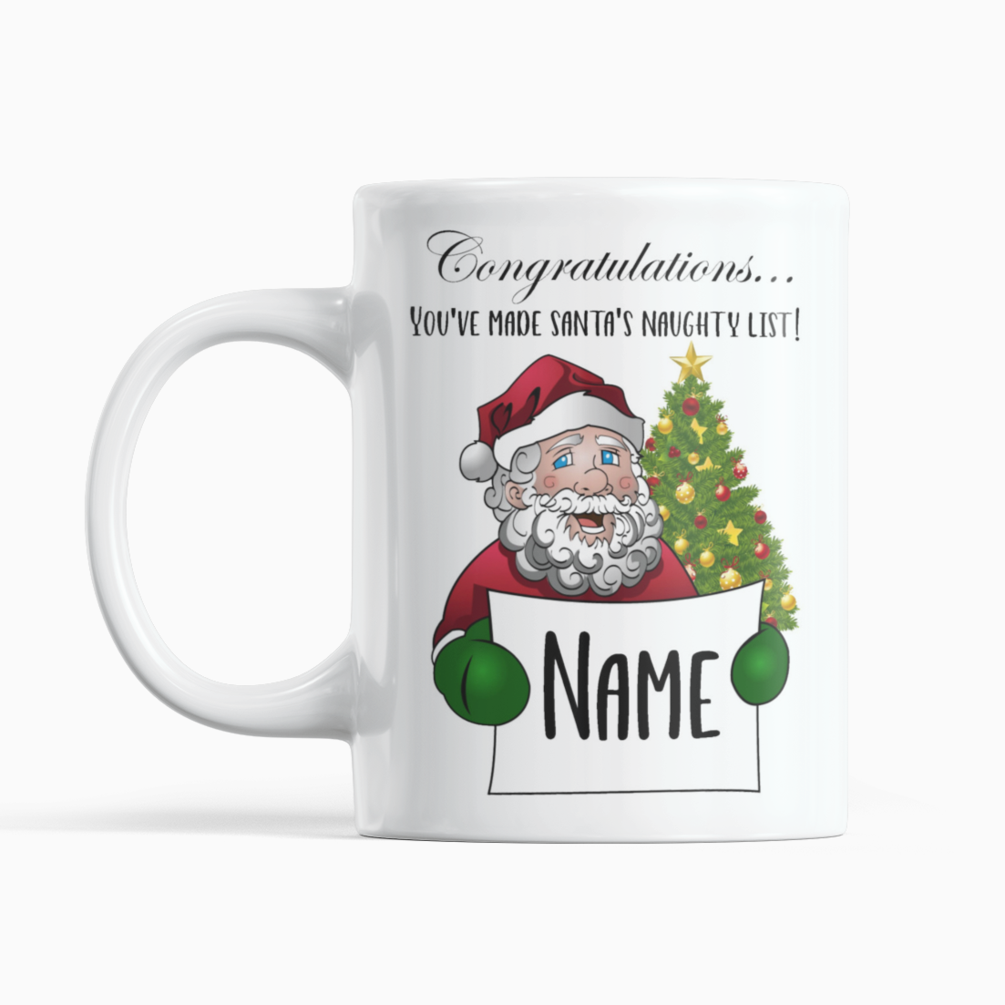 Santa Naughty List Personalised Christmas Mug From NaughtyCard. Christmas Gift. Secret Santa Gift. Gift on sale.