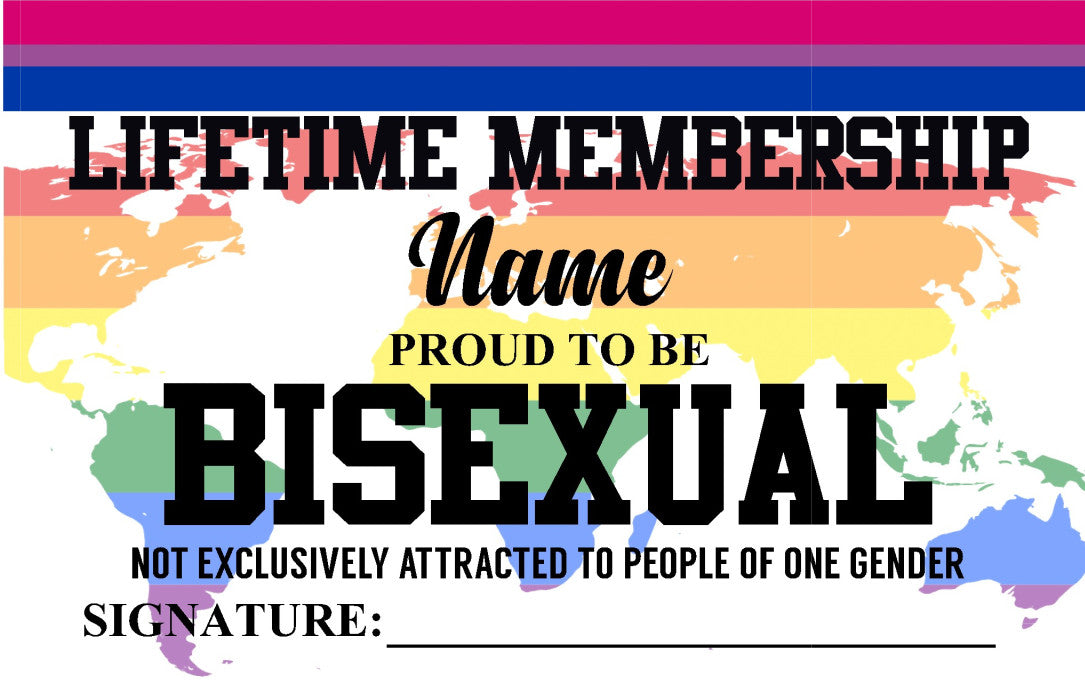 Bisexual Card, LGBTQ Membership Card, Pride Card, Bisexual Pride