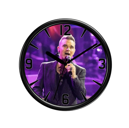 Robbie Williams Purple Wall Clock – Iconic Pop Legend Silhouette Tribute