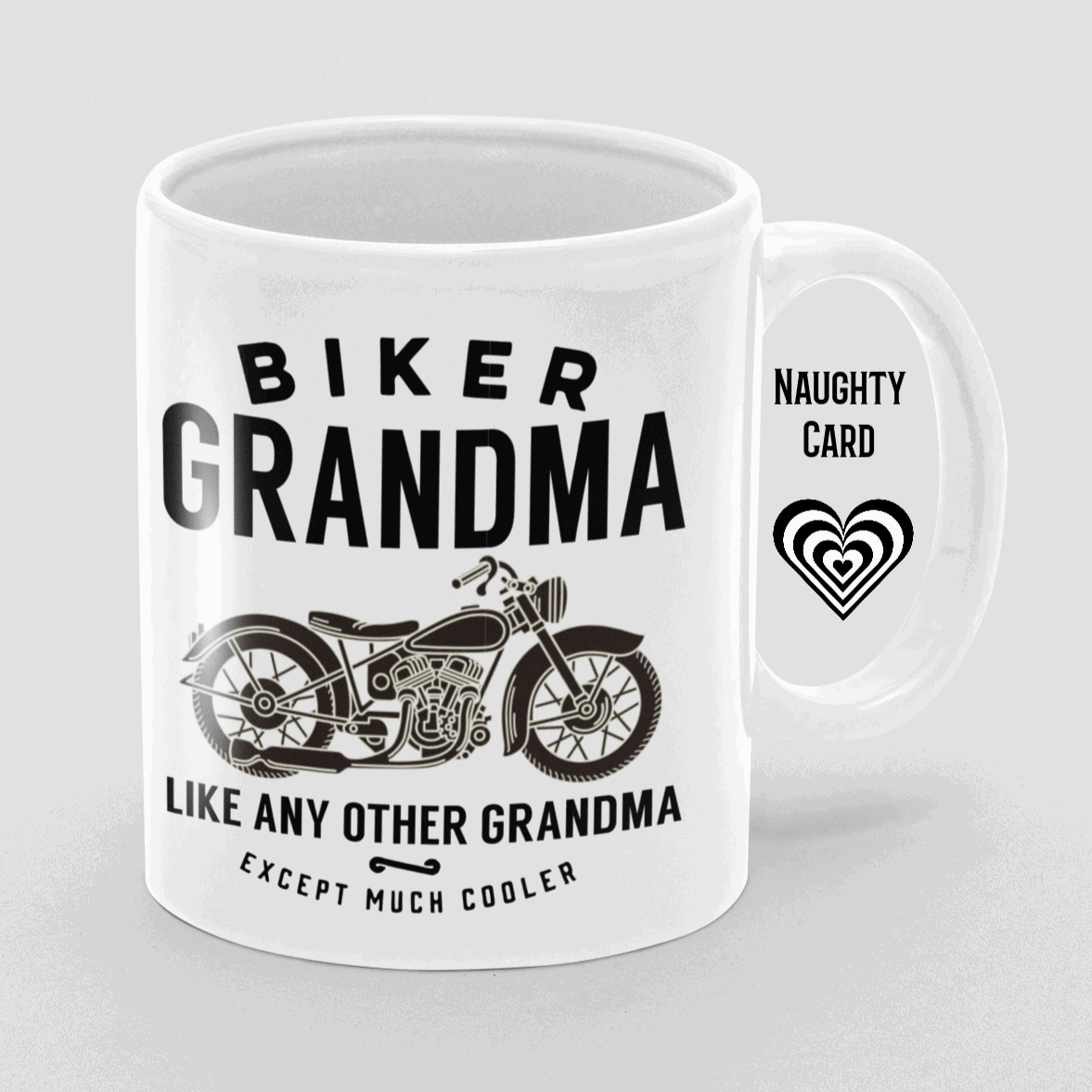 Biker Mug, Birthday Gift, Christmas Gift, Personalised Mug, Personalized Gift, Mug On Plain Background, Grandma