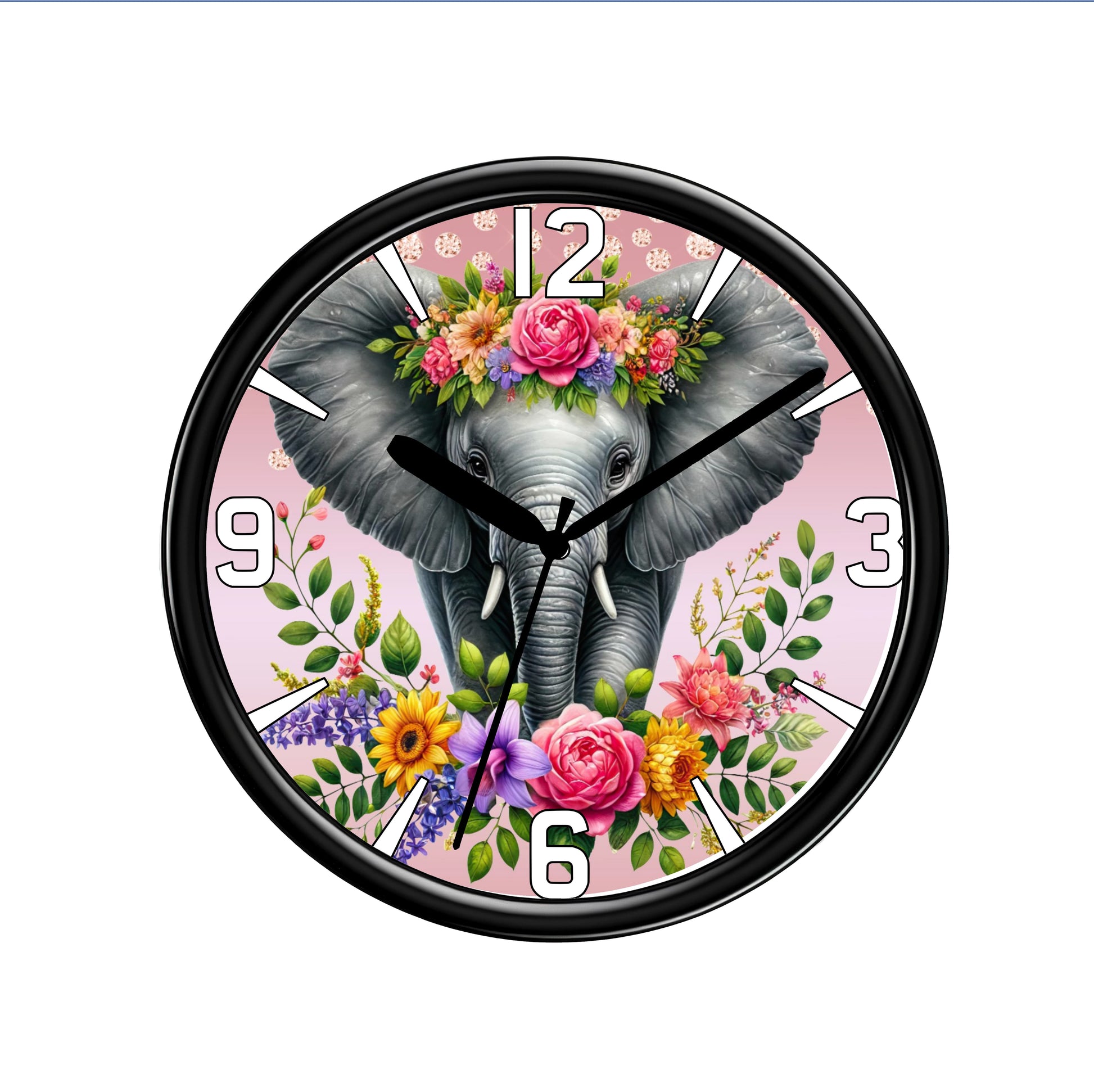 Elephant Wall clock on a plain white background from naughtycard