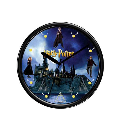 Wall clock with Wizard design featuring characters and the castle.