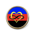 polyamorous Gold pin badge