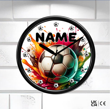 Personalised Football Clock - Any Name - Football Fan - Birthday Gift 