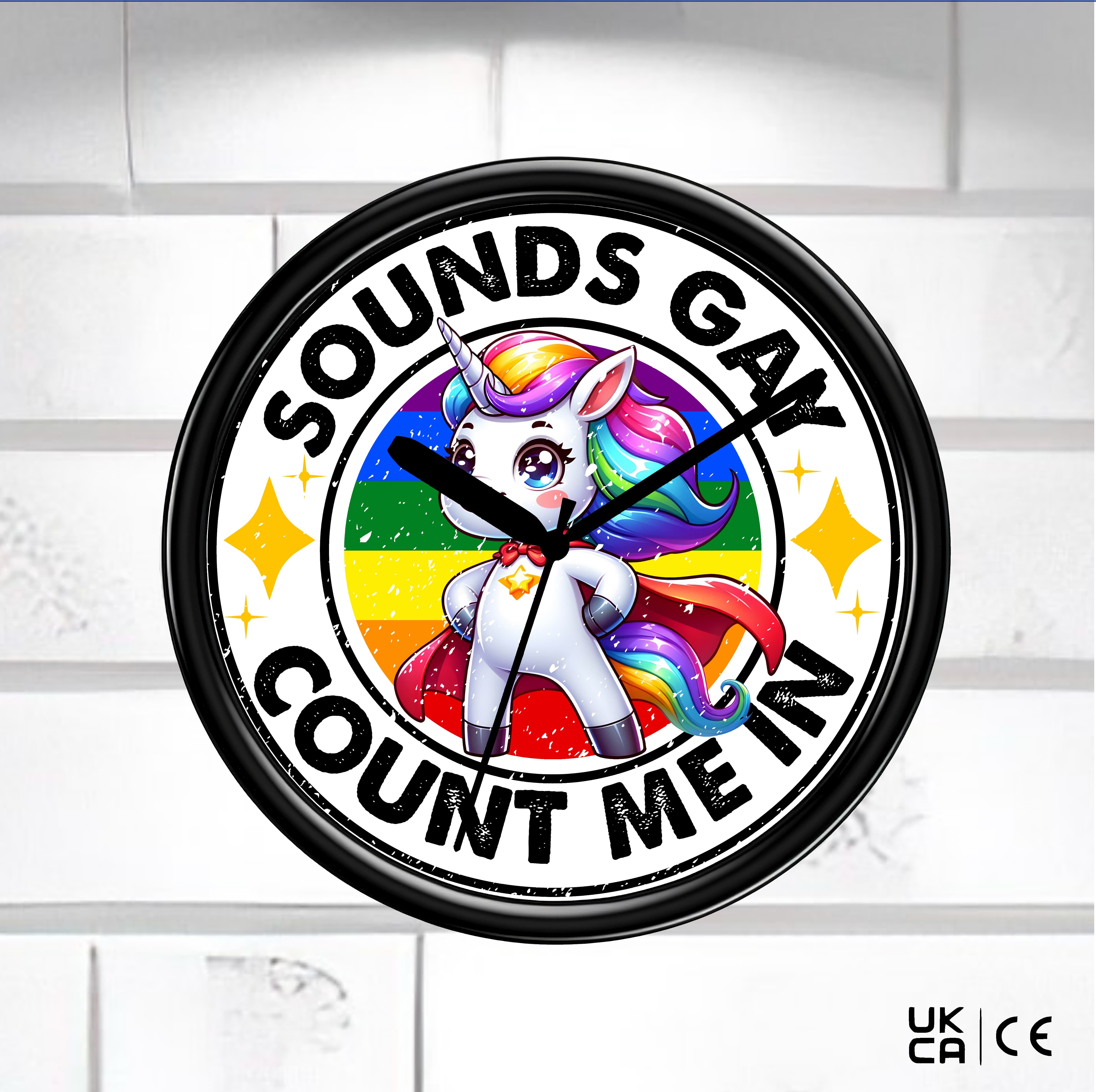 Sounds Gay I'm In | Funny Gay Pride Wall Clock | LGBT Gift | Queer Hom ...