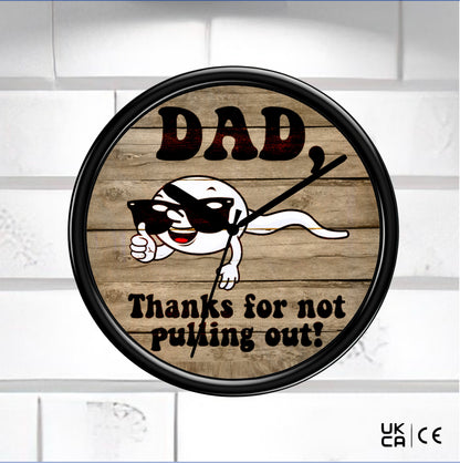 Funny Naughty Dad Wall Clock – Cheeky Birthday & Father's Day Gift