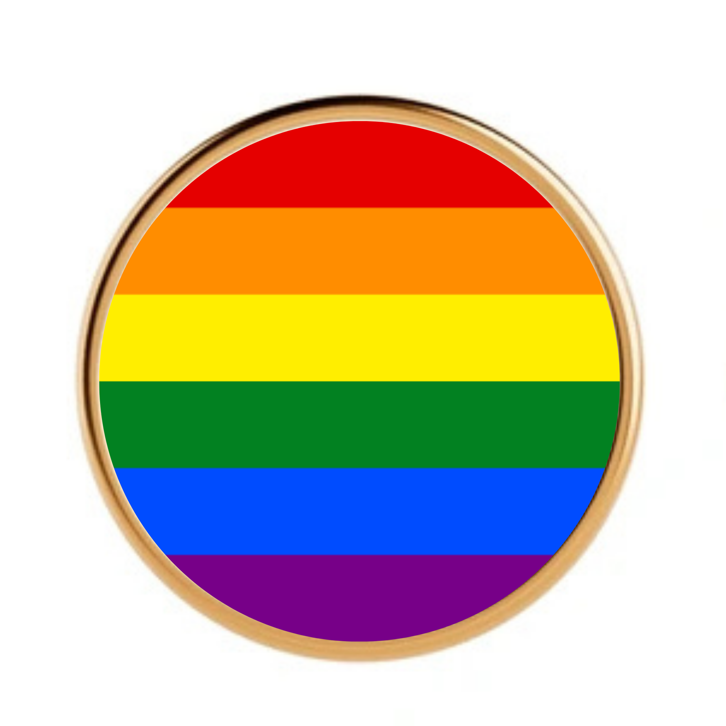 Gay Pride Flag Badge on a plain white background