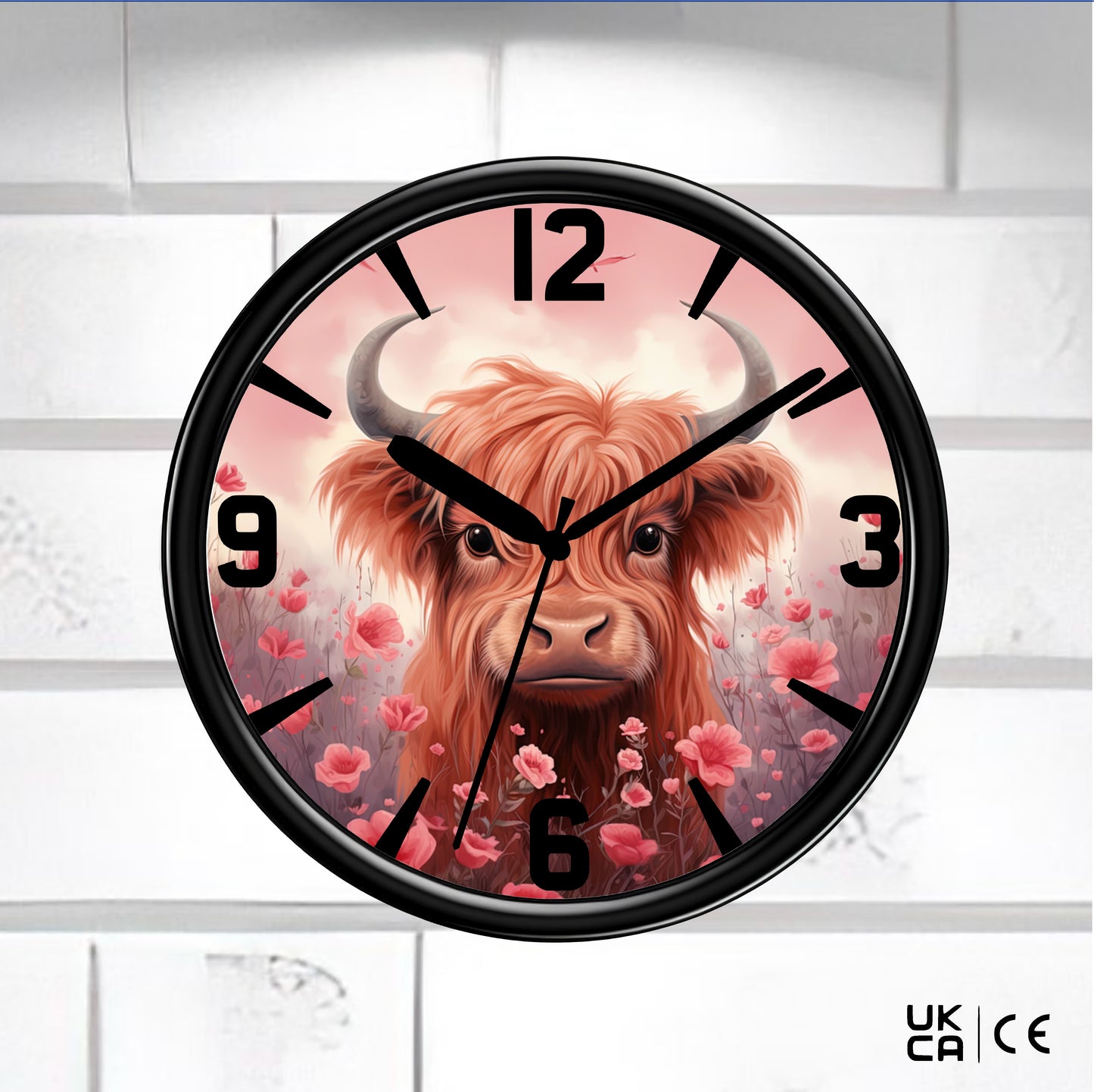 Cute Highland Cow Wall clock