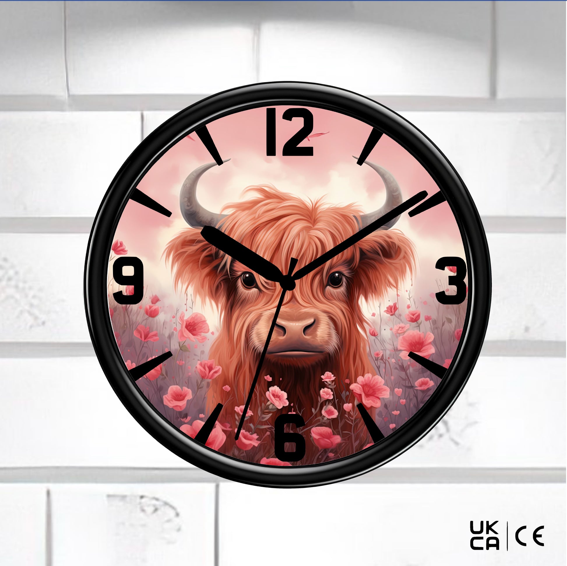 Cute Highland Cow Wall clock