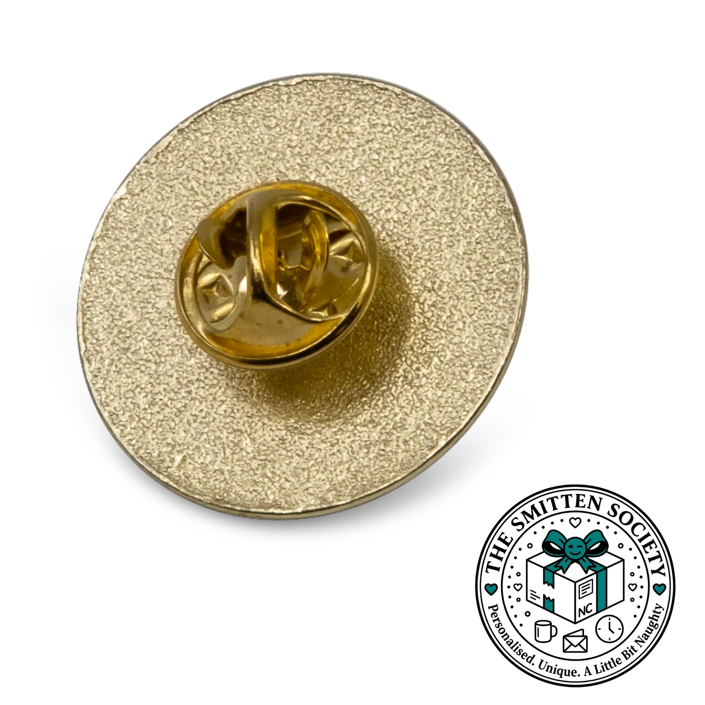 Back clasp of pin badge The Smitten Society
