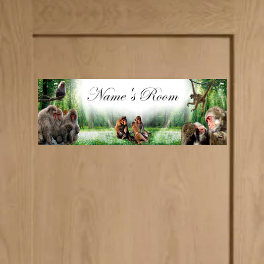 Monkey Metal Door Sign