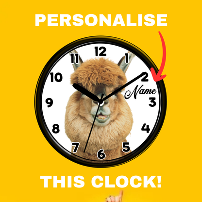 Personalised Alpaca Wall Clock