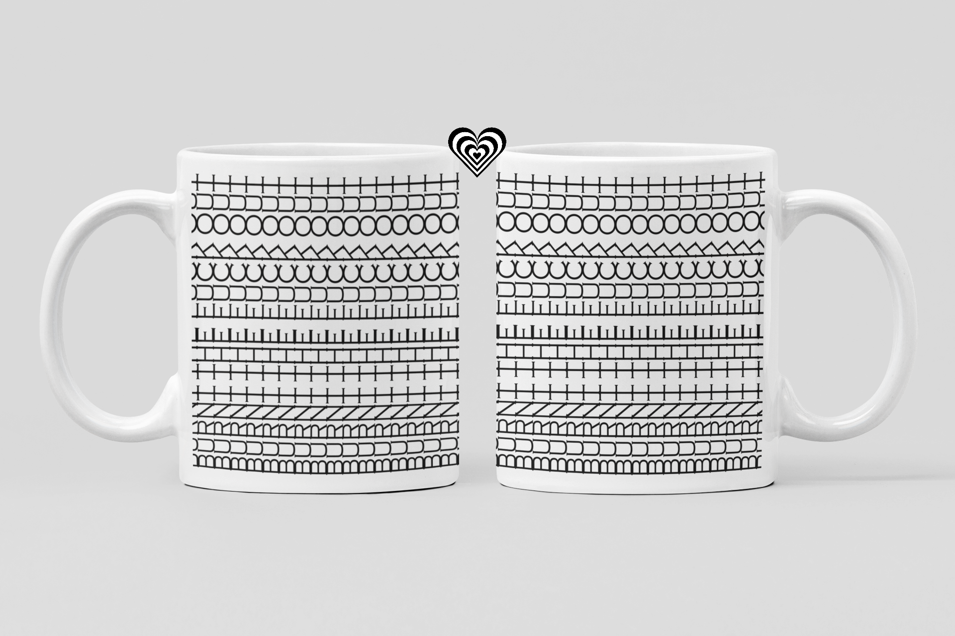 Hidden Message White Mug on a plain grey background