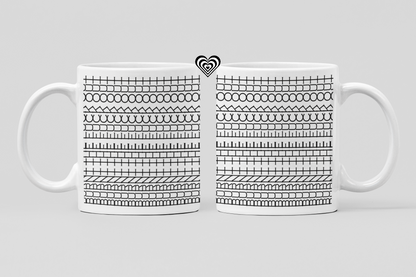 Hidden Message White Mug on a plain grey background