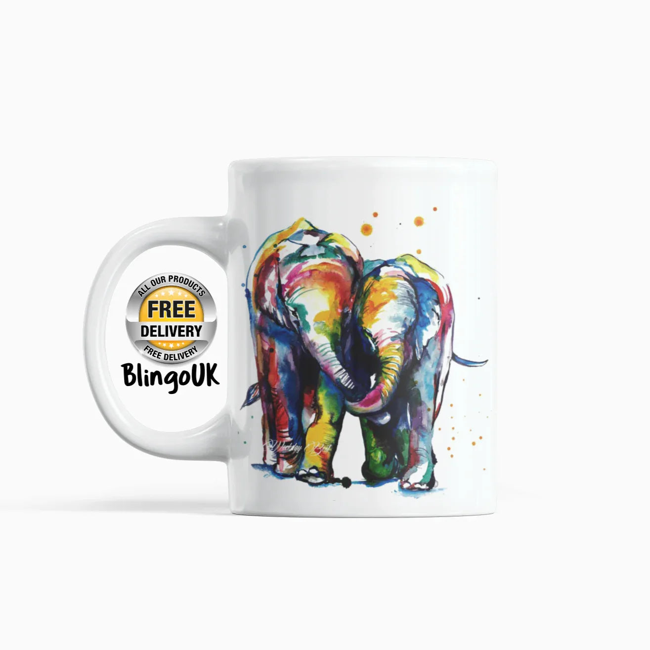 2 Elephants Personalised Mug - Naughty Card