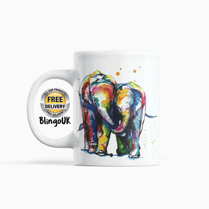 2 Elephants Personalised Mug - Naughty Card
