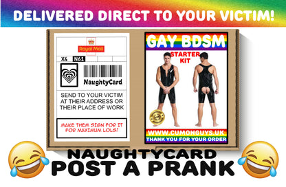 Gay BDSM Postal Prank from NaughtyCard Front View