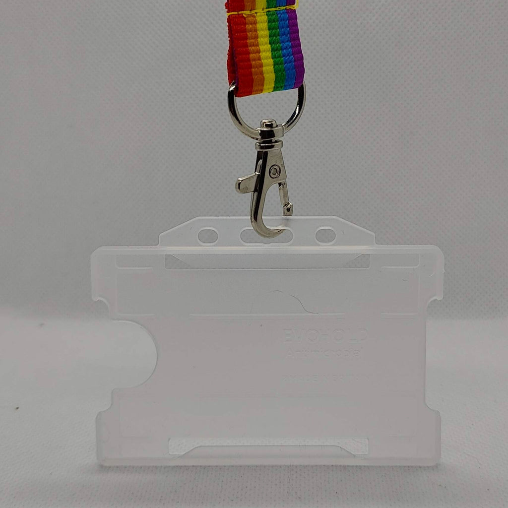 LGBT lanyard and plain card holder on a plain white background
