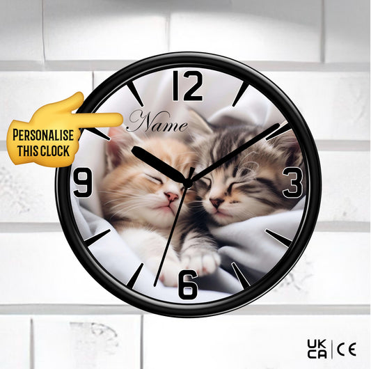 Personalised Cat Kitten Wall Clock from Naughty Card