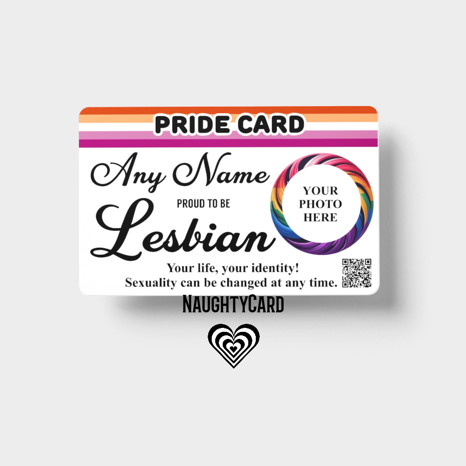 Pride card with customizable text on a white background