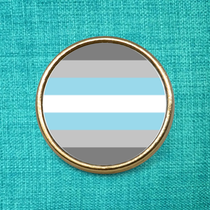 Demiboy Pride Pin Badge | 25mm Metal Enamel Pin | Proudly Smitten
