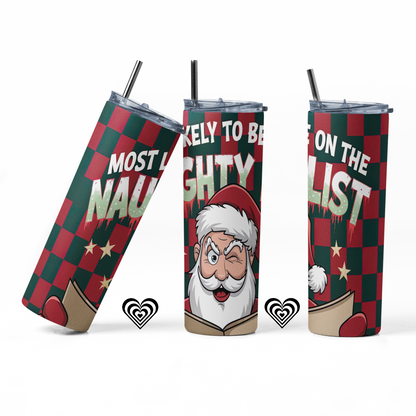Christmas Funny Thermal Skinny Metal Tumbler Personalised 20oz