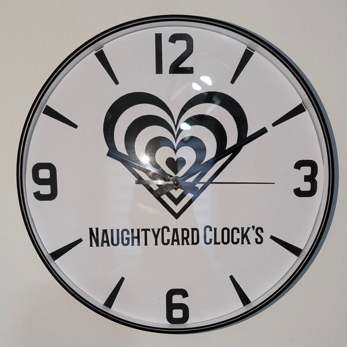 Standard Black 30cm Clock NaughtyCard Clock's