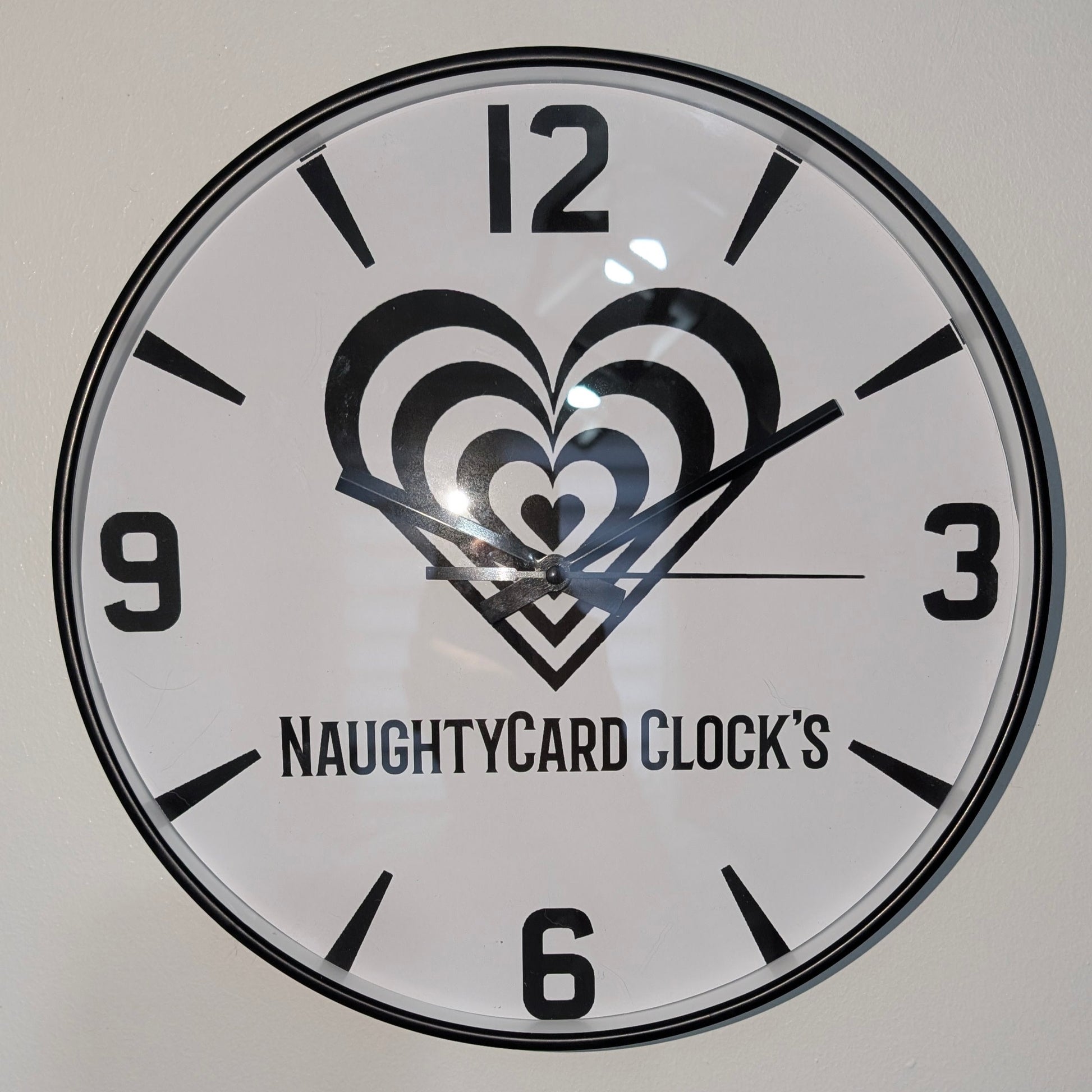 Standard Black 30cm Clock NaughtyCard Clock's