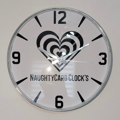 Standard Silver 30cm Clock NaughtyCard Clock's