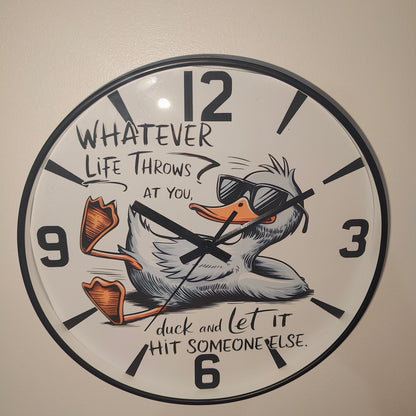 Whatever Life Throws Wall Clock