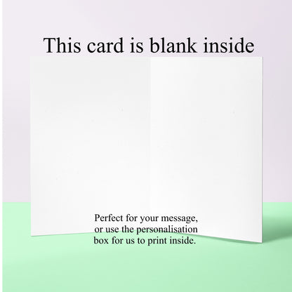 Blank card with text on a light purple and green gradient background