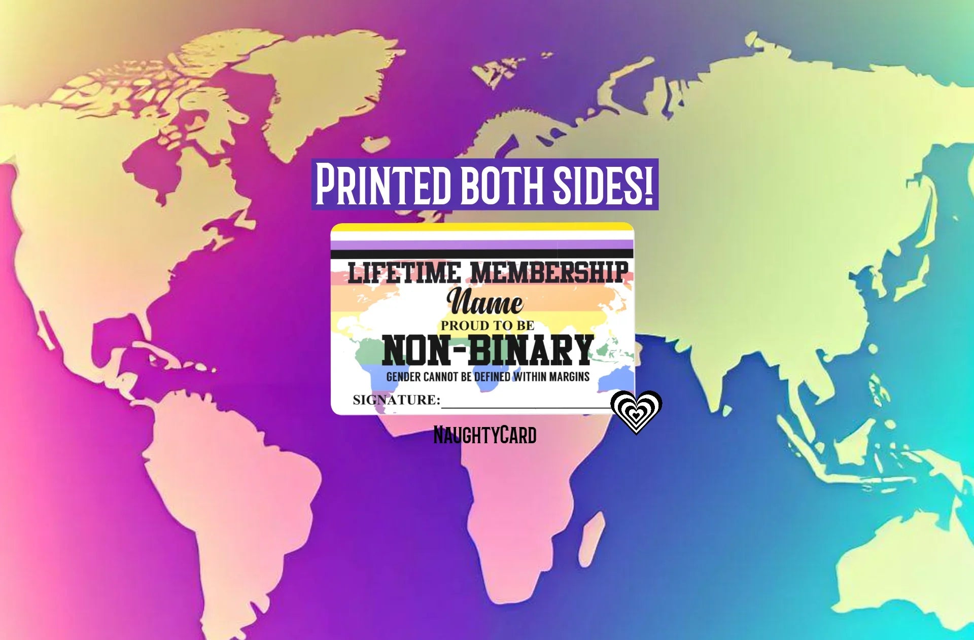 Non-Binary Card, LGBTQ Membership Card – The Smitten Society