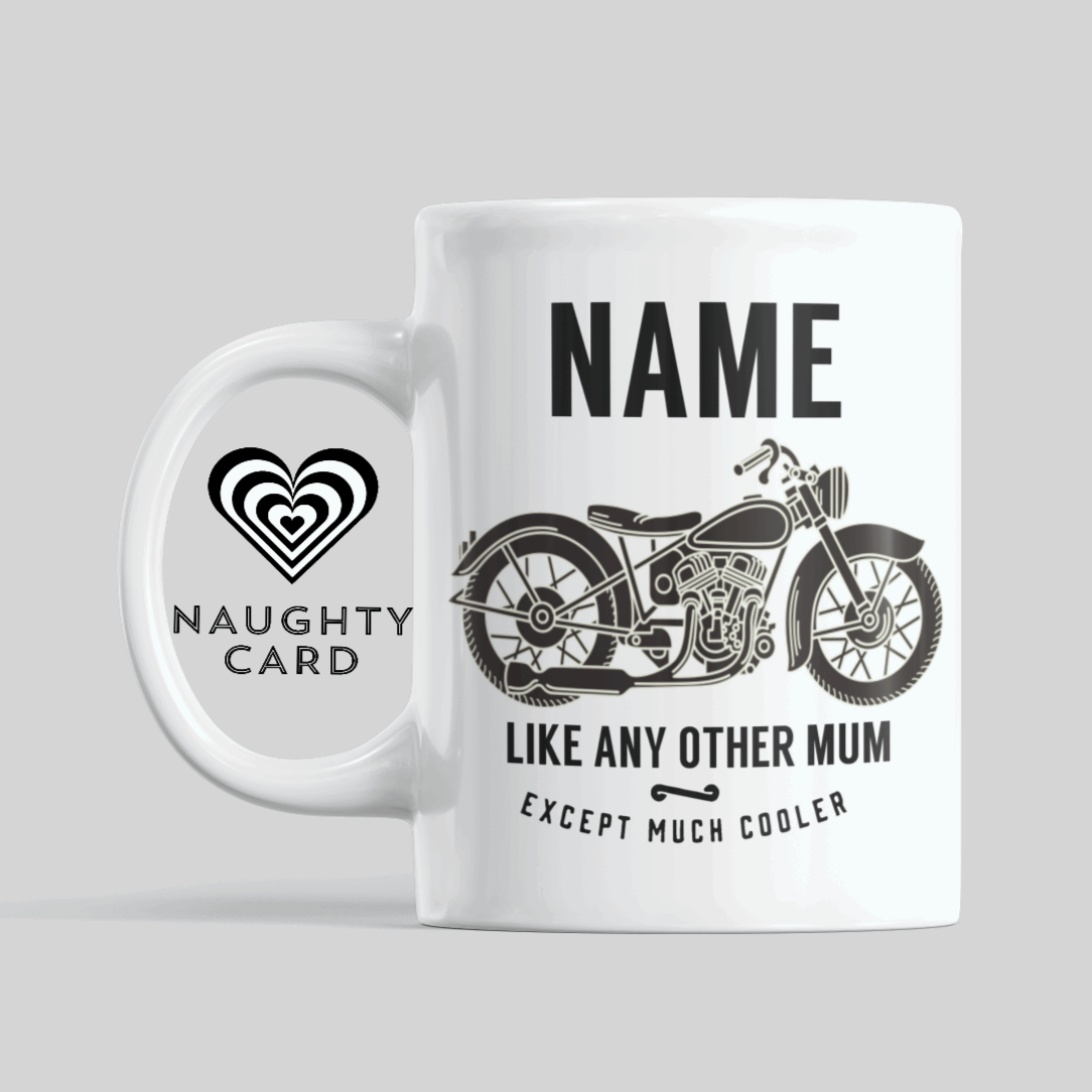 Biker Mug, Birthday Gift, Christmas Gift, Personalised Mug, Personalized Gift, Mug On Plain Background, Mum Biker Gift