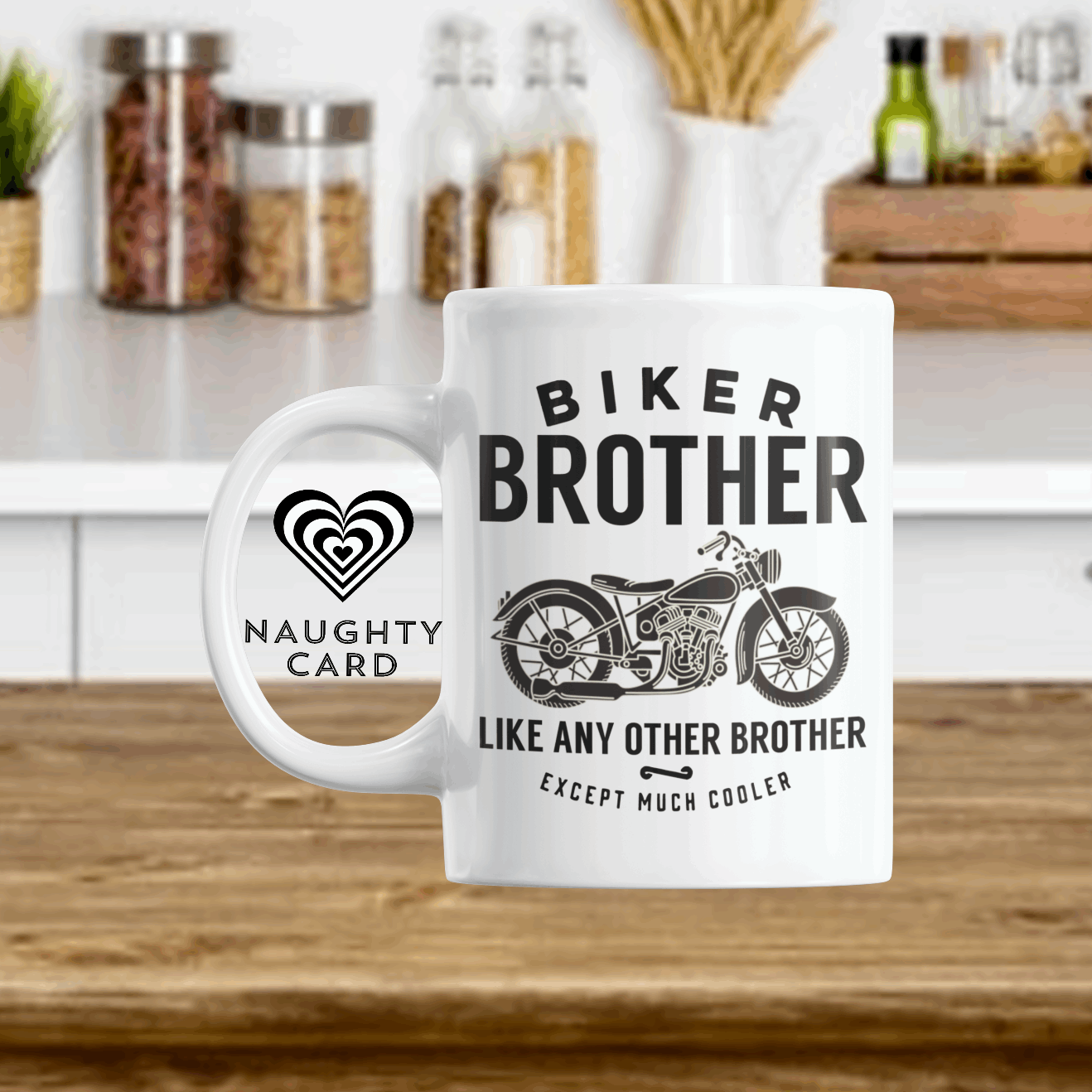 Biker Mug, Birthday Gift, Christmas Gift, Personalised Mug, Personalized Gift, Mug On Plain Background, brother