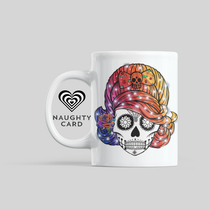 Sugar Skull Sparkle Mug. Side View