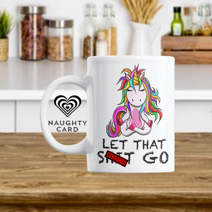 Naughty Funny Unicorn mug from NaughtyCard. Designed for adults this is the perfect office birthday gift. Leaving Gift and ideal for secret santa. Censored no swearing