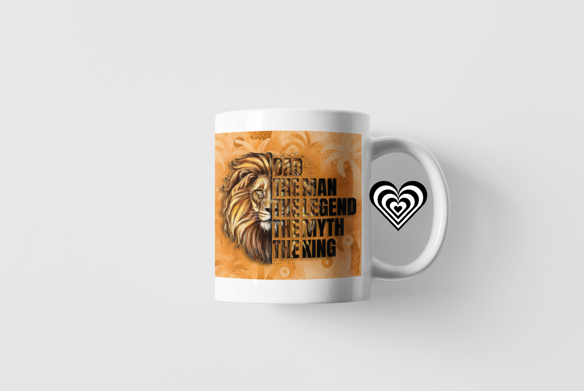 Dad Lion Fathers Day Mug rom NaughtyCard White Mug On White Background
