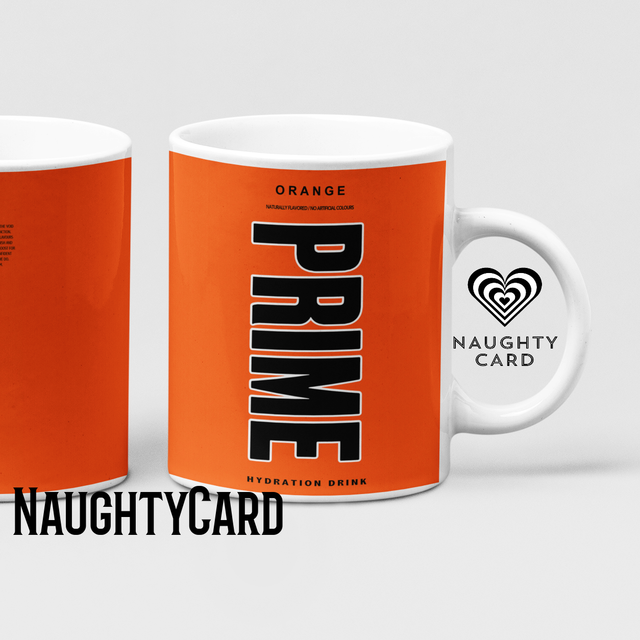 Prime Hydration Inspired Mug. Heat reveal magic mug. Birthday Gift. Christmas Gift. Mug from NaughtyCard. Orange Prime Mug