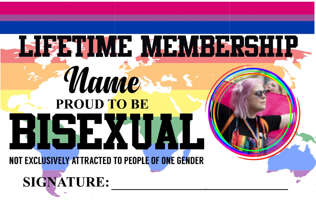 Bisexual Card, LGBTQ Membership Card, Pride Card, Bisexual Pride